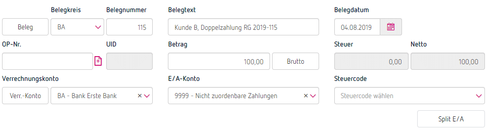 Fehl- und Überzahlungen verbuchen 2