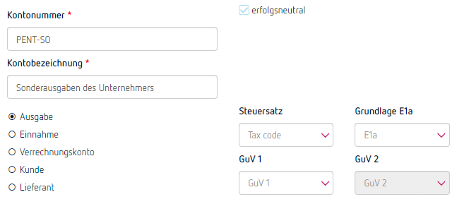 Konto Versicherungsprämien