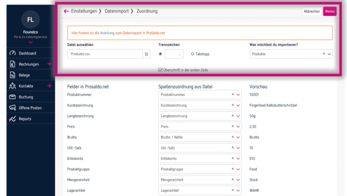 Produkte in ProSaldo.net H5 importieren – so funktioniert’s!