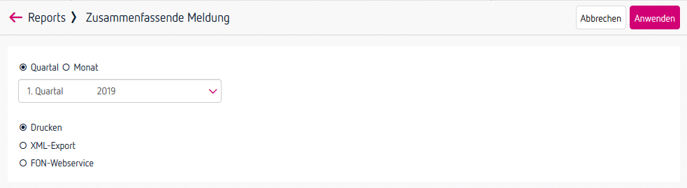 Reports Zusammenfassende Meldung